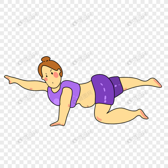 做瑜伽的胖女孩图片