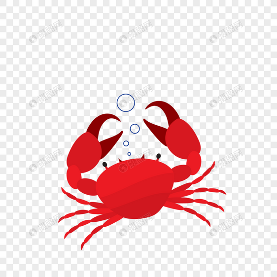红色吐泡泡的螃蟹图片