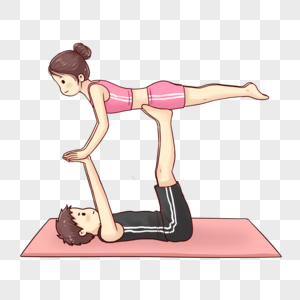 双人瑜伽图片素材