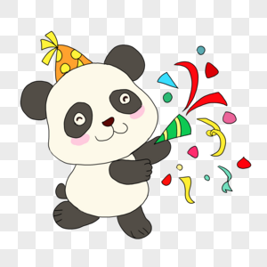 小熊猫生日宴会高清图片
