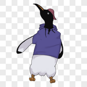 企鹅穿衣服的企鹅帽带高清图片