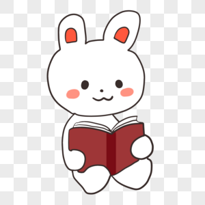 看书的兔子素材