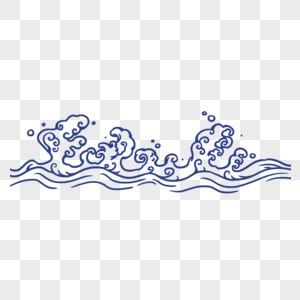 蓝色水纹古典水纹分割线高清图片