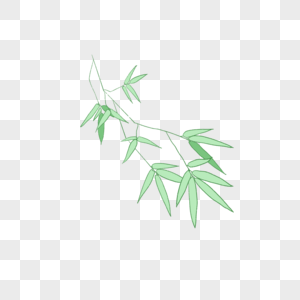 清新植物竹子枝叶卡通手绘图片