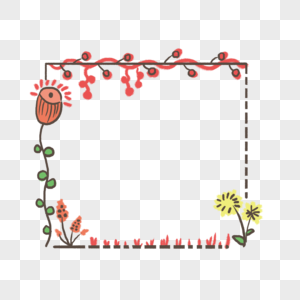 手绘花草植物藤蔓装饰边框图片