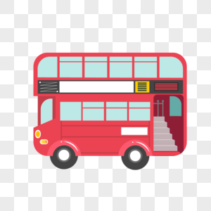 伦敦交通工具双层巴士矢量素材图片