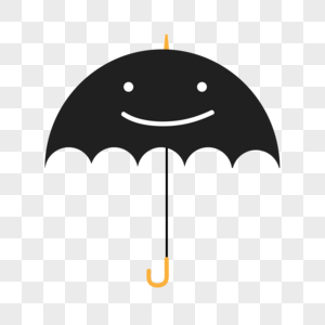 夏季雨天简约可爱小黑伞图片