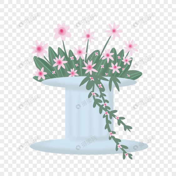粉色花朵绿植图片