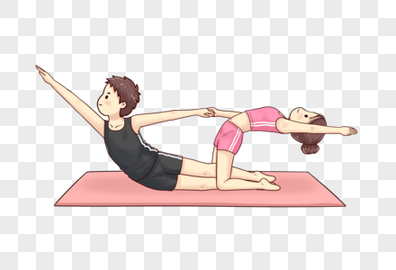 双人瑜伽图片素材