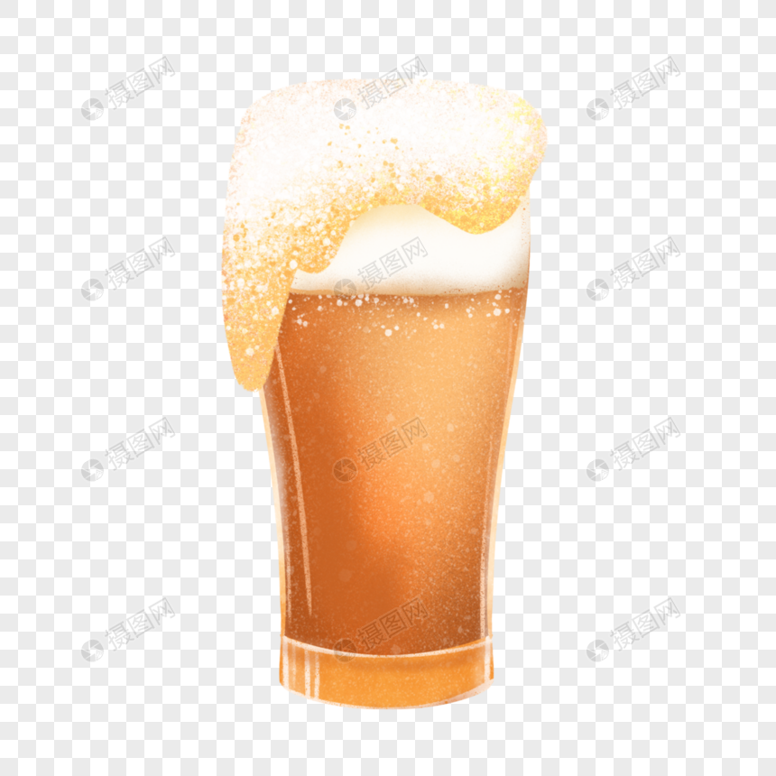 一杯溢出的啤酒图片
