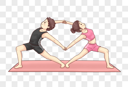 双人瑜伽图片素材