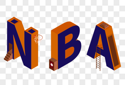 NBA立体艺术字图片