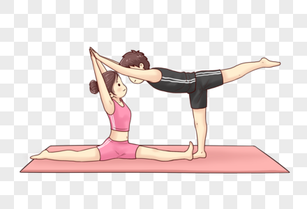 双人瑜伽图片素材