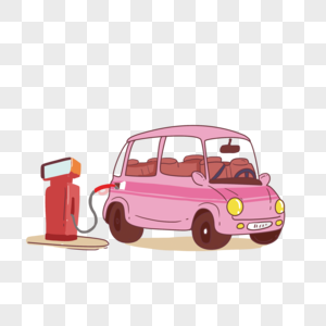 加油站加油粉色小汽车高清图片