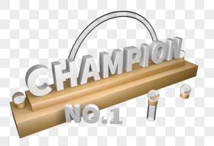 CHAMPION金属质感立体艺术字玻璃球图片