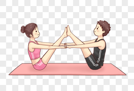 双人瑜伽图片素材