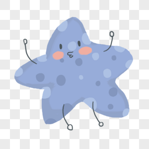 蓝色q版海星图片