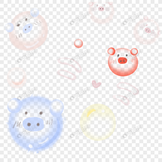 猪形状泡泡图片