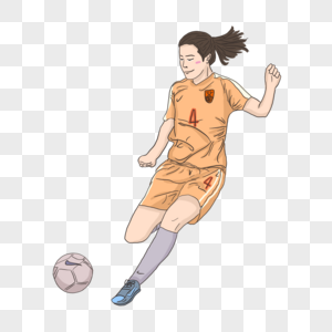 卡通简约人物运动踢足球元素图片