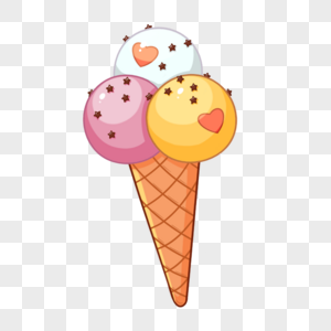 三色球星冰淇淋图片