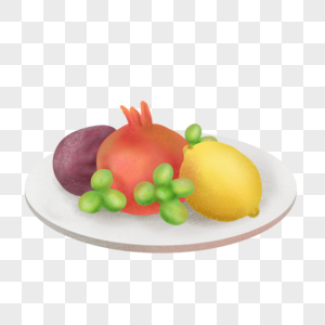 新鲜营养餐后水果石榴柠檬李子葡萄图片