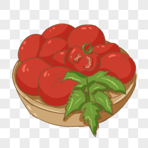 夏季蔬菜西红柿手绘装饰图片