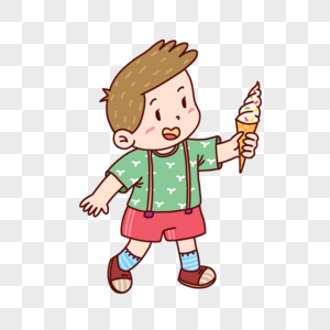 吃冰淇淋的小孩高清图片