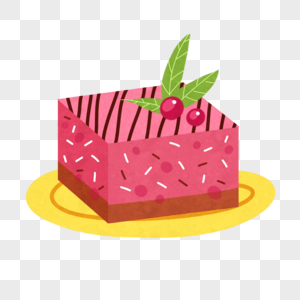 手绘蛋糕水果料理高清图片