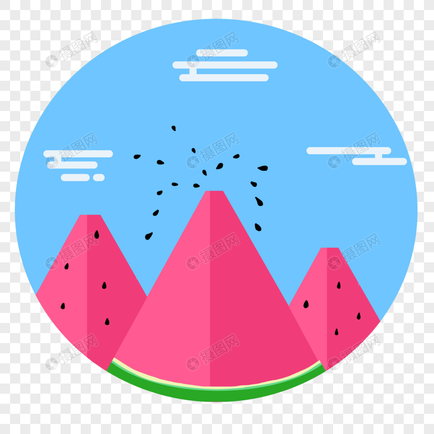 西瓜创意火山爆发图片