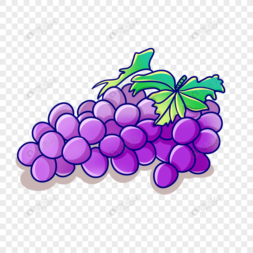 卡通水果葡萄插图图片