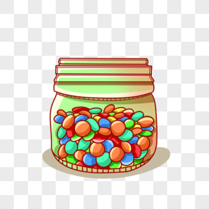 卡通一瓶子糖果插图图片素材