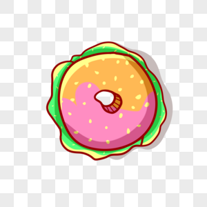 卡通食物甜甜圈插图图片