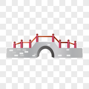 AI矢量图古代中国建筑桥拱桥桥元素图片