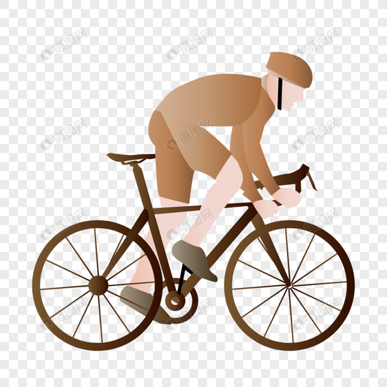 AI矢量图扁平化人物运动员骑车自行车运动员图片