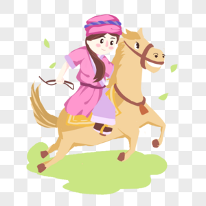 骑马的维吾尔族女孩图片