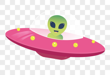 手绘卡通UFO外星人高清图片