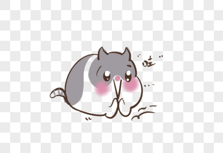 趴着猫表情包图片素材