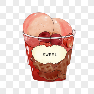 草莓冰淇淋甜品图片