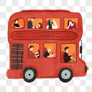 一辆红色巴士高清图片