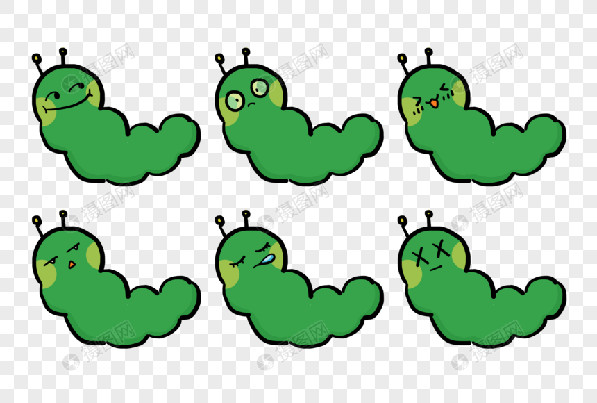 卡通手绘可爱青虫创意表情包