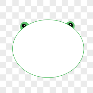 手绘卡通圆形青蛙边框高清图片