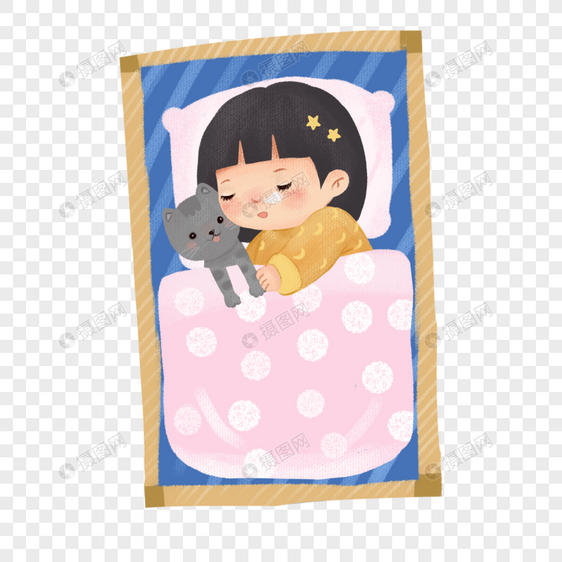 儿童节睡觉的小女孩图片