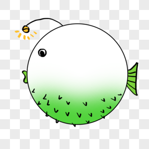 手绘卡通鱼圆形边框图片素材