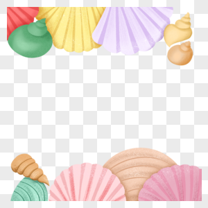 手绘贝壳海螺背景框图片