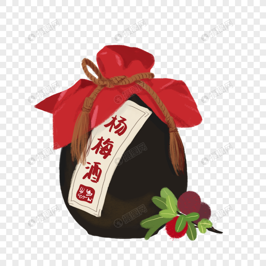 手绘酒坛杨梅酒杨梅