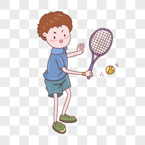 男孩在打网球图片
