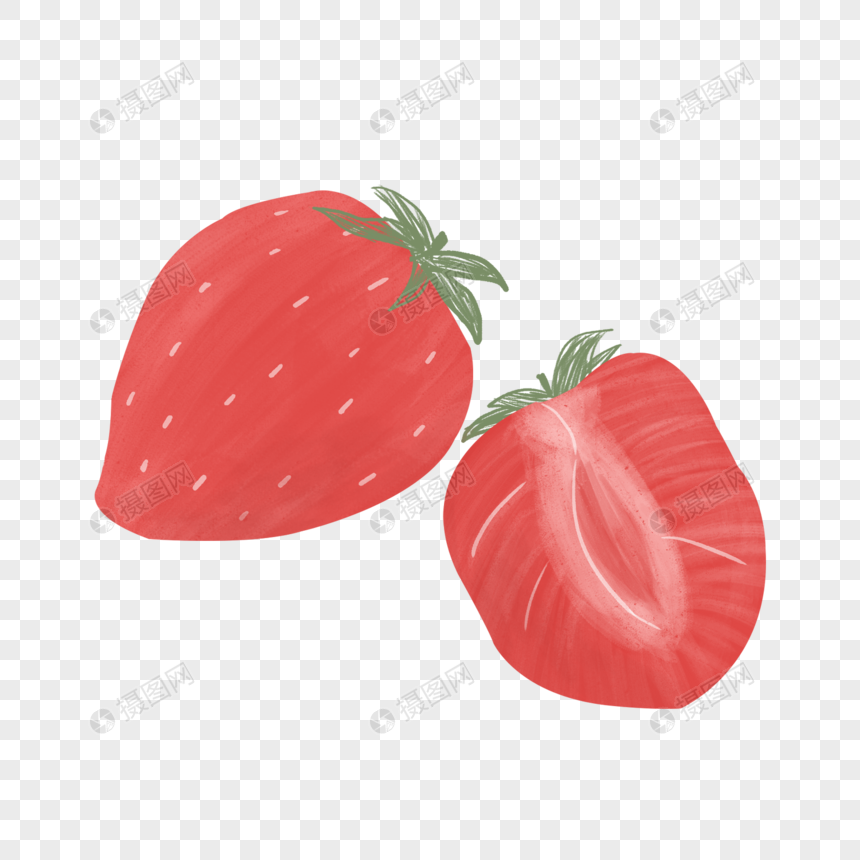 水果草莓手绘插画素材图片