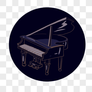 手绘卡通深色底音乐节舞台梦想乐器钢琴元素图案图片