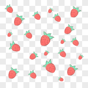 草莓漂浮元素图片