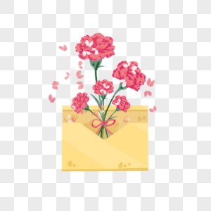 康乃馨花朵信封图片